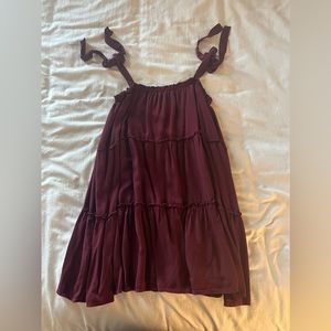Maroon ruffled dress